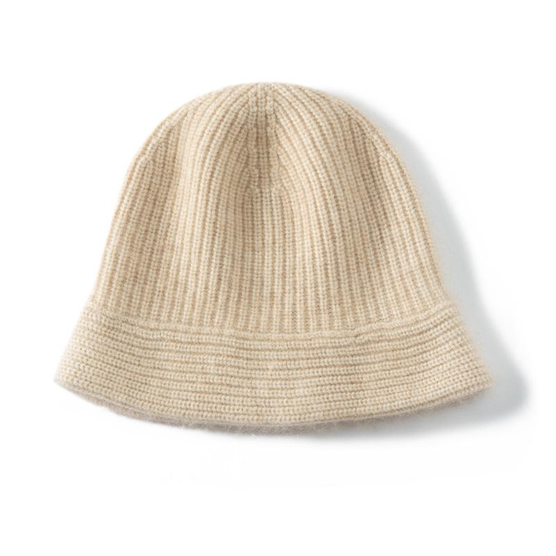 Hepburn Style Women's Heavyweight Four-Ply Cashmere Knitted Beanie