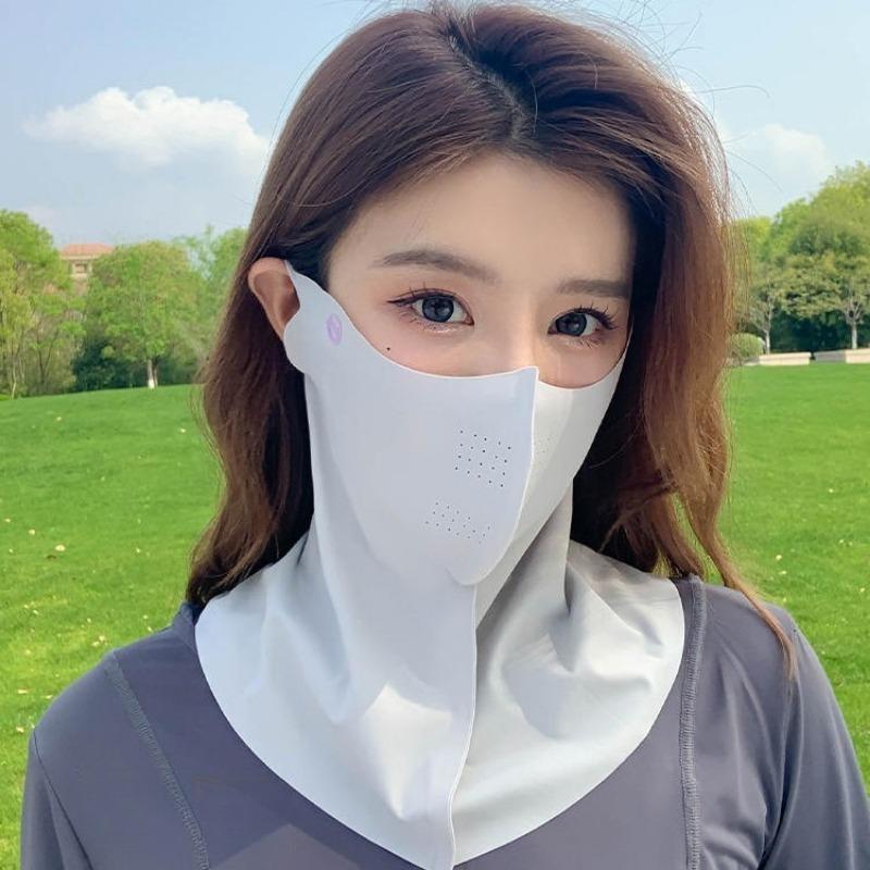 

Женская велосипедная маска от солнца из ледяного шелка 3D, защита от УФ-лучей, защита шеи, дышащая, с отверстием, бесшовная конструкция, интегрированная для велоспорта