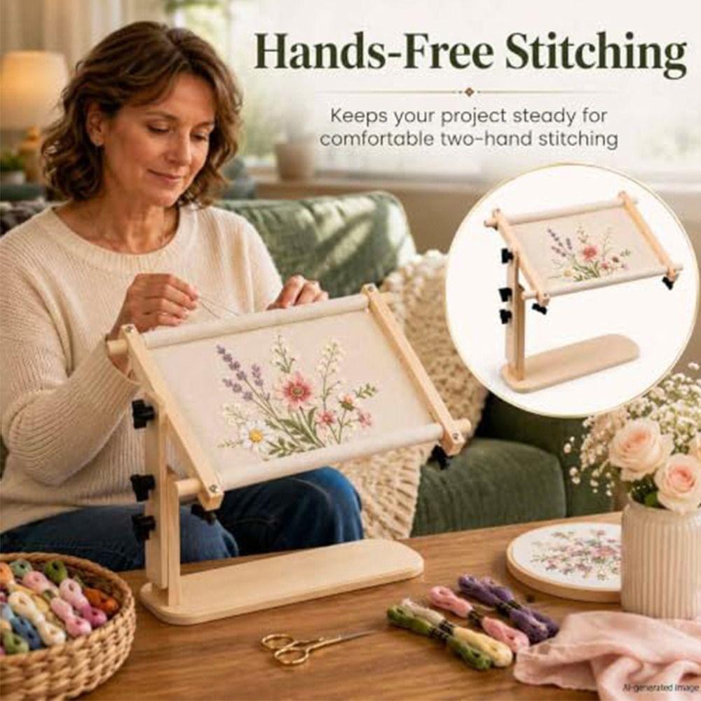 Portable Embroidery Stand Adjustable Angle Cross Stitch Stand Scroll Frame Holder Tapestry Work