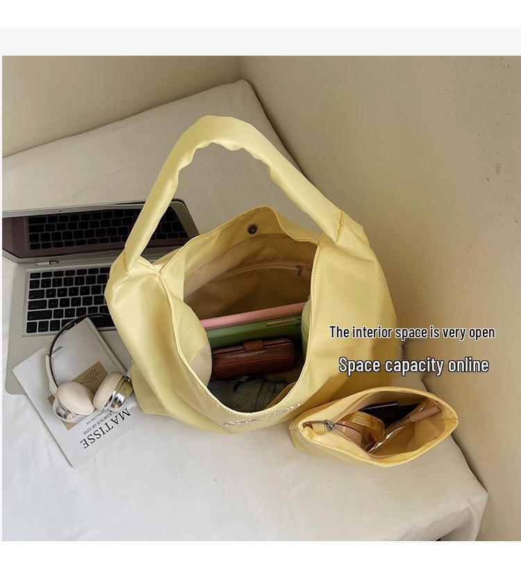 2025 Autumn/Winter Women's Large Canvas Tote with Letter Embroidery - Fashionable Shoulder Bag.