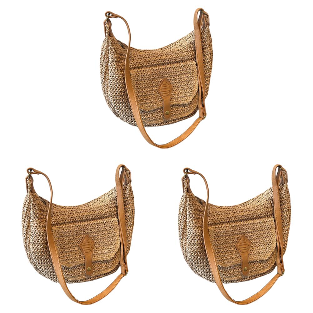 

Соломенная сумка на плечо для женщин, летняя пляжная сумка на молнии для отпуска(хаки)