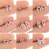 Stainless Steel Geometric Animal Earrings Set: Water Drop, Horseshoe, Heart, Cross, Fish, Snake Designs