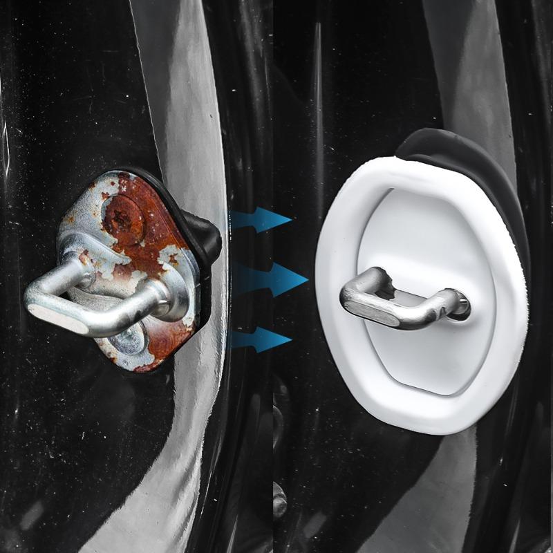 Silikonová podložka na tlumič zvuku dveří auta, spona na zámek dveří, ochranný kryt proti havárii, vylepšený silikonový kryt západky dveří auta