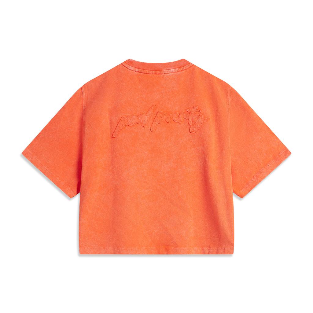 Li Ning Sports Life Collection T Shirt Unisex Vibrant Orange AHSUA66-1