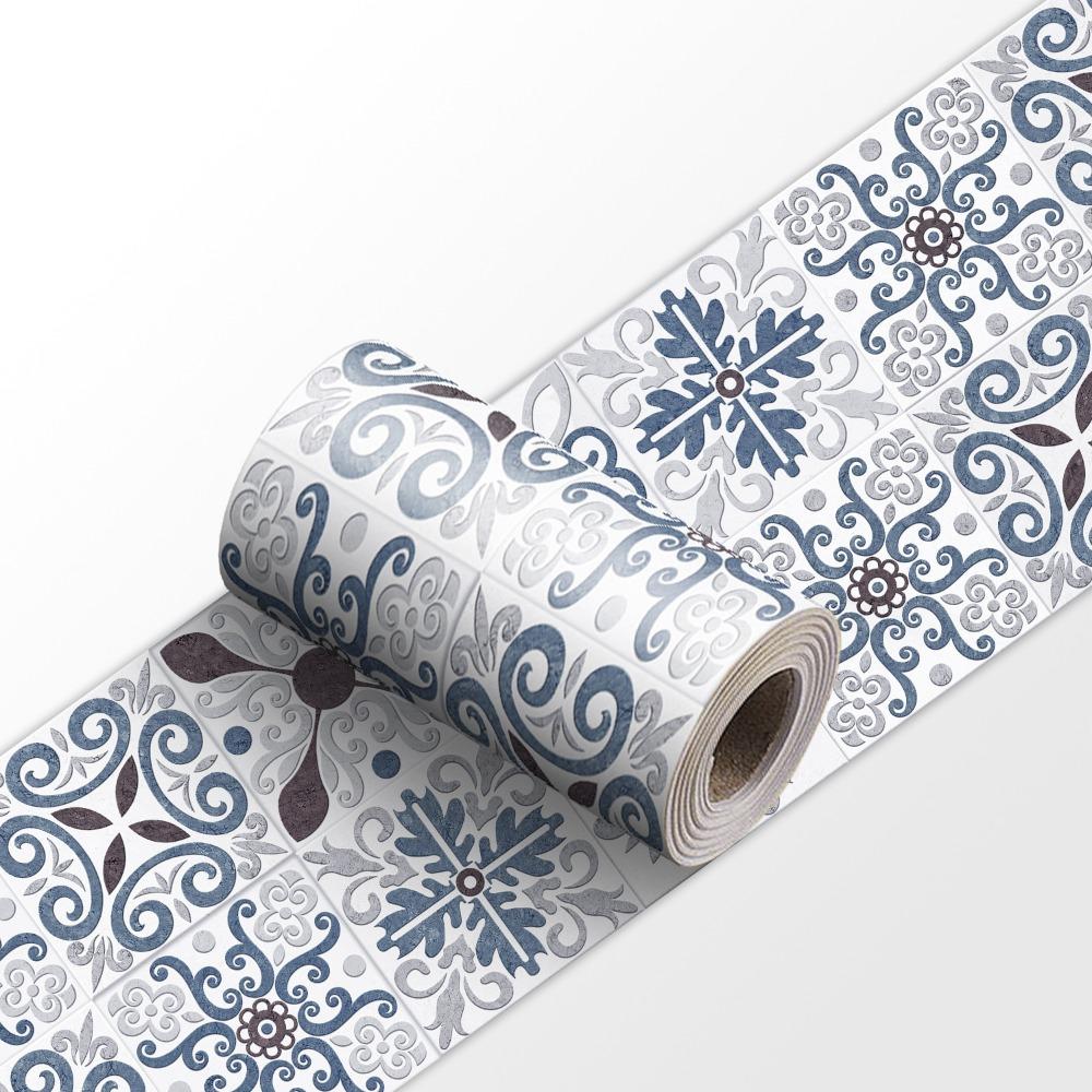 European Style Ceramic Wall Stickers Self-Adhesive Waterproof Peel and Stick Tile Peel & Stick Easy Install