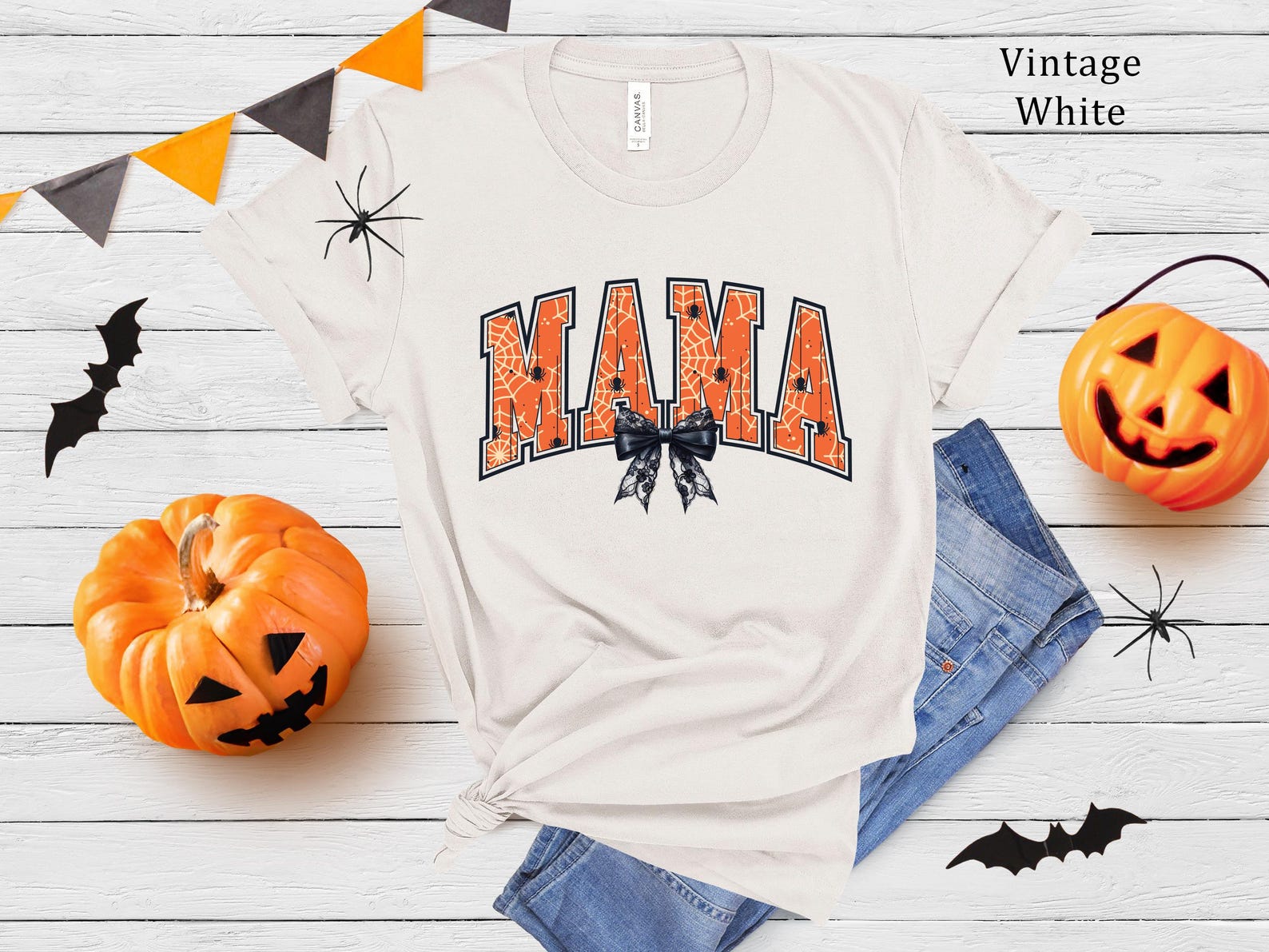 Halloween Mama T-Shirt | Spider Web Mom Tee L
