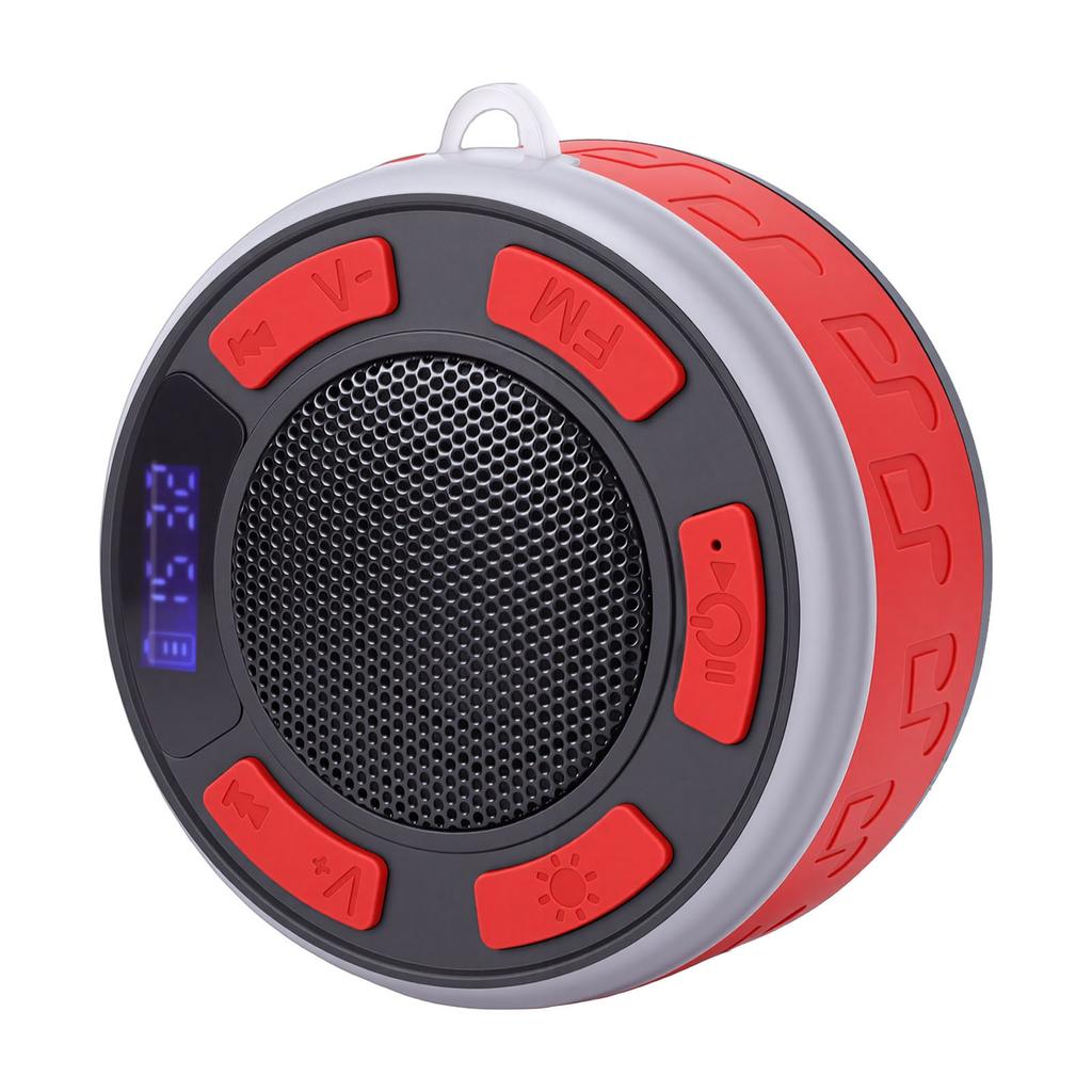 Bluetooth-Duschlautsprecher mit Saugnapf LED-Uhr RGB-Lichter Stereo-Sound Wasserdicht Tragbarer Lautsprecher für das Badezimmer