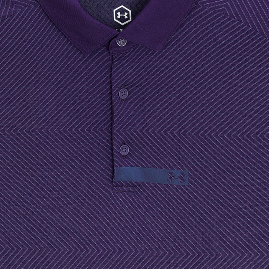Under Armour Rush Series Seamless Casual Golf Polo Shirt Men Tops Purple 1366252-500