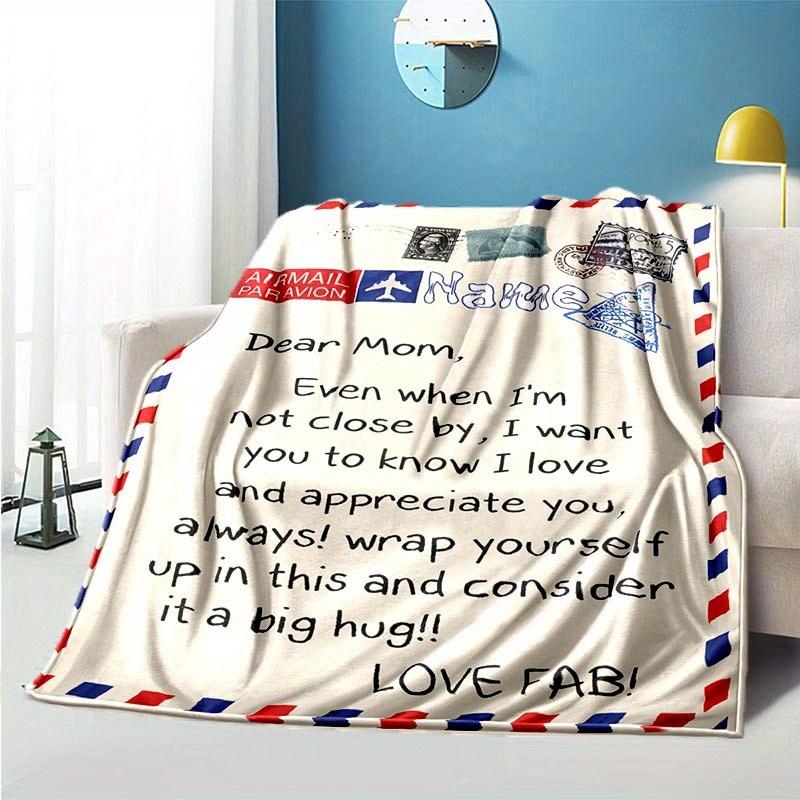 For Mom Customized Your Name Blanket Warm Comfortable Soft Blanket For Chair Office Sofa Bed Sofa Office Camping Suitable For Gifting Relatives And