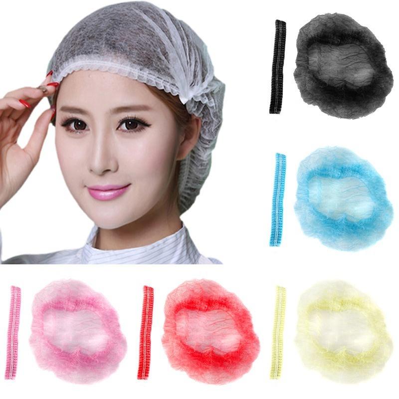 

100pcs/Pack Disposable Hair Head Covers Net Bouffant Dustproof Anti Dust Caps Breathable Shower Bathing Hats Kitchen білий
