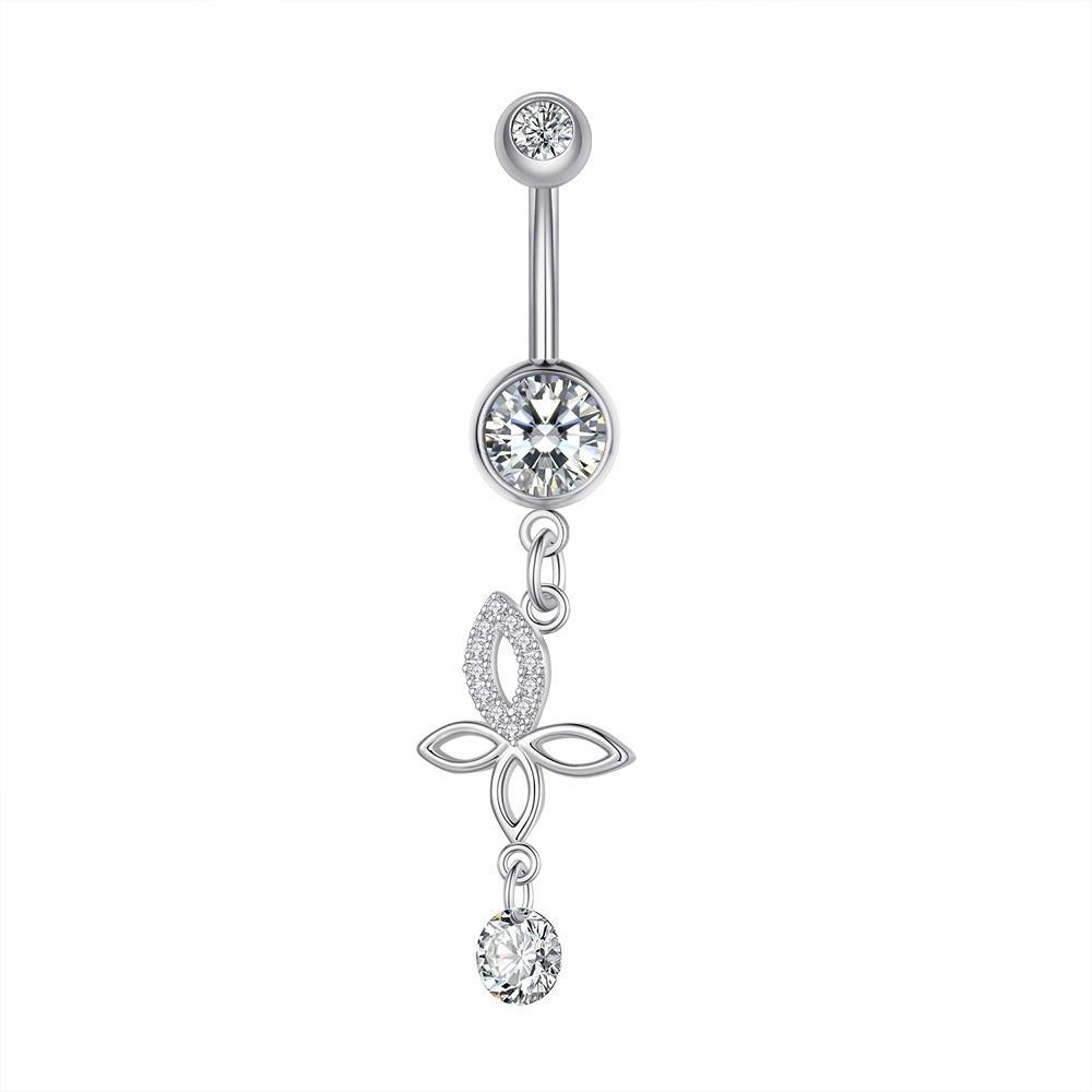 Butterfly Belly Piercings Stainless Steel Zircon Navel Ring Fashion Belly Button Rings  Girl