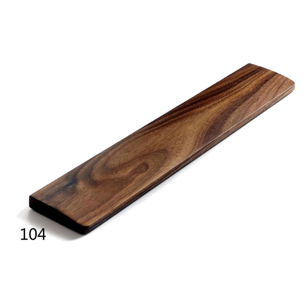 Wooden Keyboard Wrist Rest Walnut Wrist Rest Solid Wood Mouse Pad Wrist Guard for Keyboard (Walnut, 61 87 104 Keys)