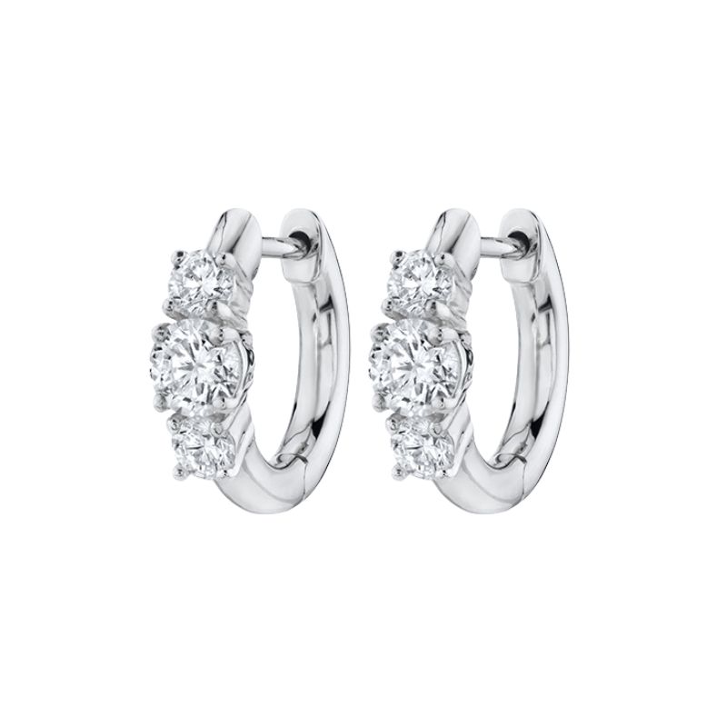 925 Silver Ear Buckles Fashion Hoop Earrings White Crystal Luxury Women's Earrings Wedding Women's Jewelry Premium Gift