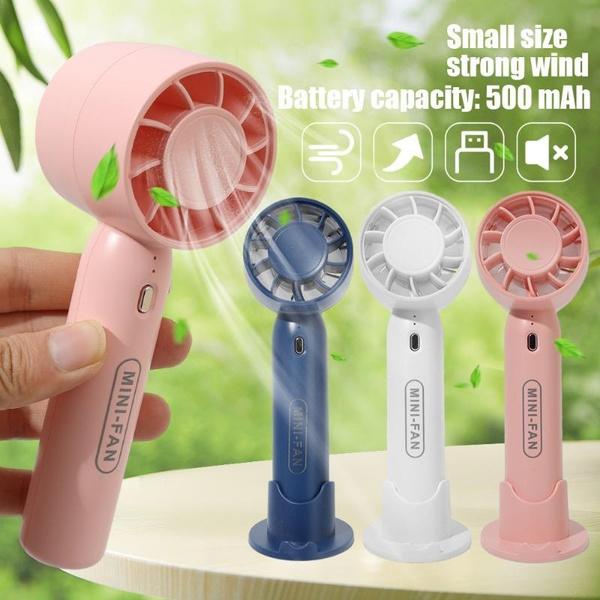 1Pc Portable Hand Fan Air Fan Cooler Outdoor Electric Fan Portable Air Conditioner Mini Cooler Cooling USB Rechargeable Cold Fan