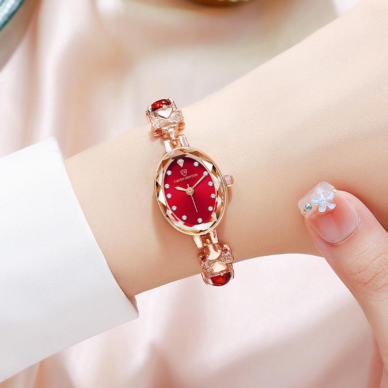 Montre à Quartz pour Femme – Luxe Abordable, Style de Niche, Tendance & Étanche, Avec des Accents Verts et un Bracelet