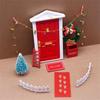 Mini Tree Fairy Toy House Wreath Miniature Elf Door Craft Gift DollHouse Elf Kit  Christmas Decor