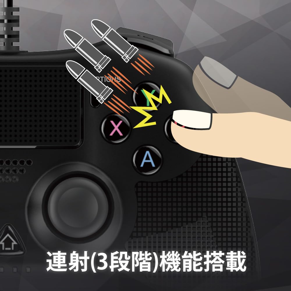 Controlador Turbo Simples para PS4/PS3/PC Zero~ZERO~(Preto)