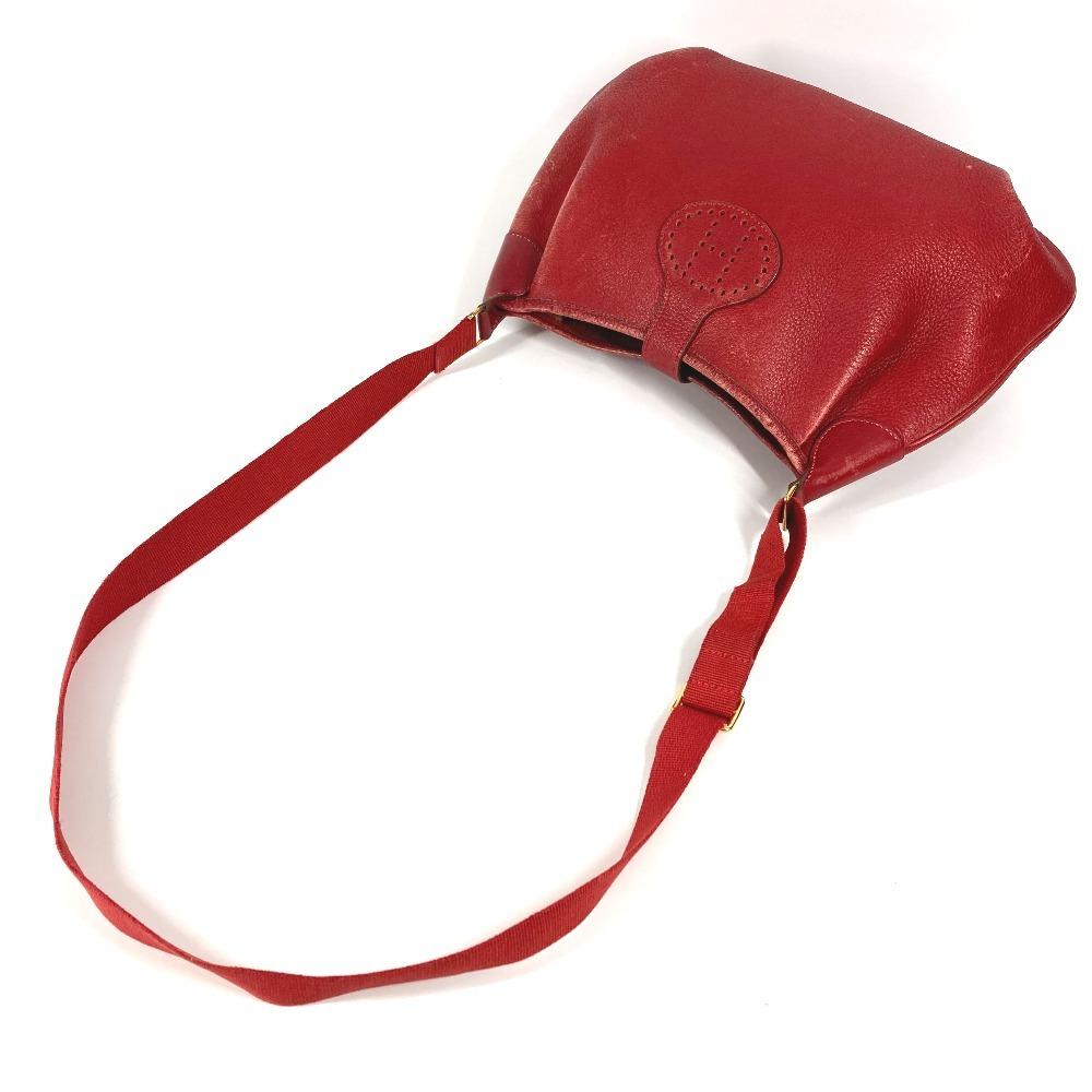 Hermes Vintage Rodeo Doe Bag Crossbody Pochette Shoulder Bag Leather Red