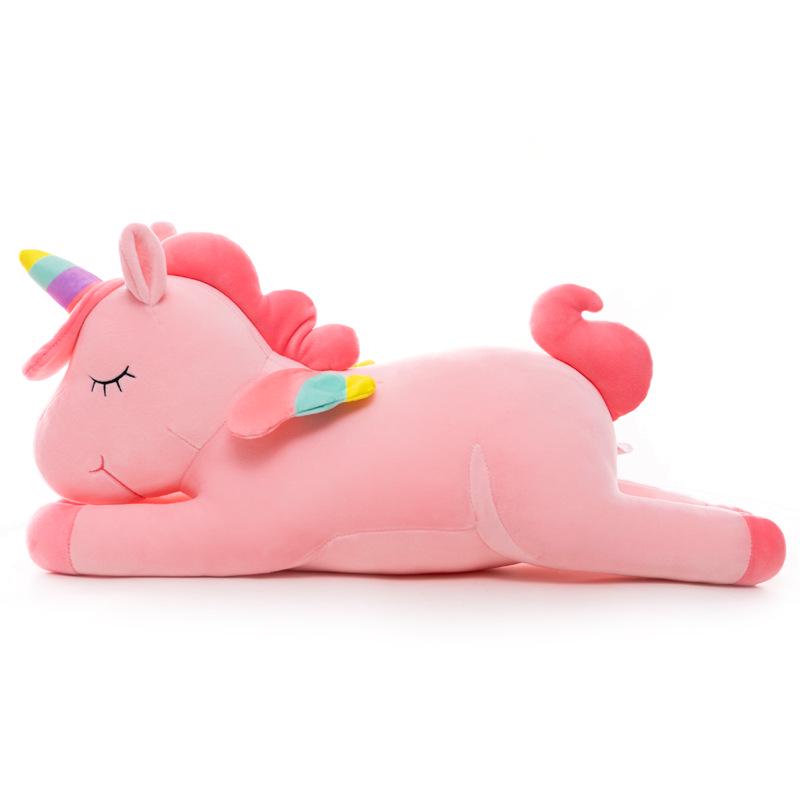 Angel Unicorn Rainbow Pony Plush Pillow Doll - Pink Heart Edition