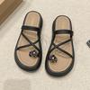 Butterfly Cover Toe Cool Slippers Women's Wear 2025 New Summer Versatile Flat-bottomed Vacation Casual Beach Flip-flops