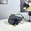 [Použitá] Mini taška Saddle 'Modrý Dior Oblique Jacquard' - Velmi dobrý stav #PU6I1U