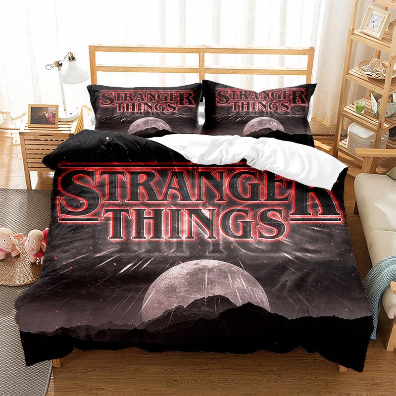 

Трикомпонентний домашній текстиль Підковдра Чотирикомпонентний Stranger Things 3D Цифровий друк Підковдра Наволочка Постільна білизна 229*229