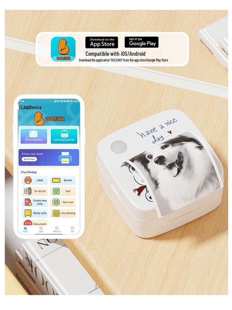 Compact Portable Thermal Printer for Labels & Photos - Mistake-Free Pocket Home Printer