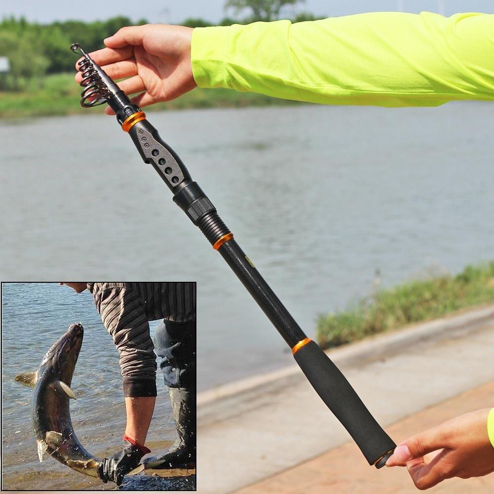 Spinning Telescopic Fishing Rod Graphite Carbon Fiber Travel Portable Super Hard Fishing Pole