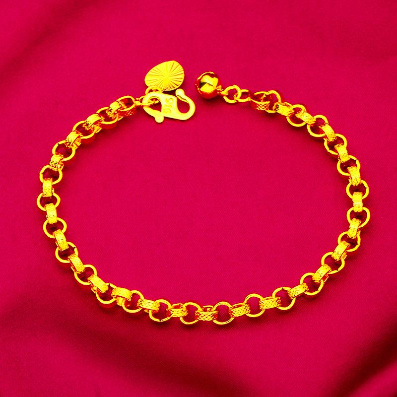 Vietnam Sand Gold Women's Fashion O-shaped Bracelet for Girls