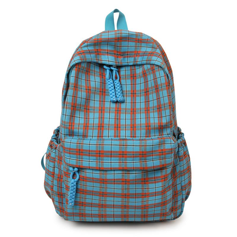Plaid Student Schoolbag Women's Lightweight Large Capacity Backpack
