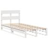 VidaXL Bed Frames and Headboard White 100x200 Cm Solid Pine Wood, Bedroom Furniture, Bed Base, Wooden Bed, Bed, Bed 850798