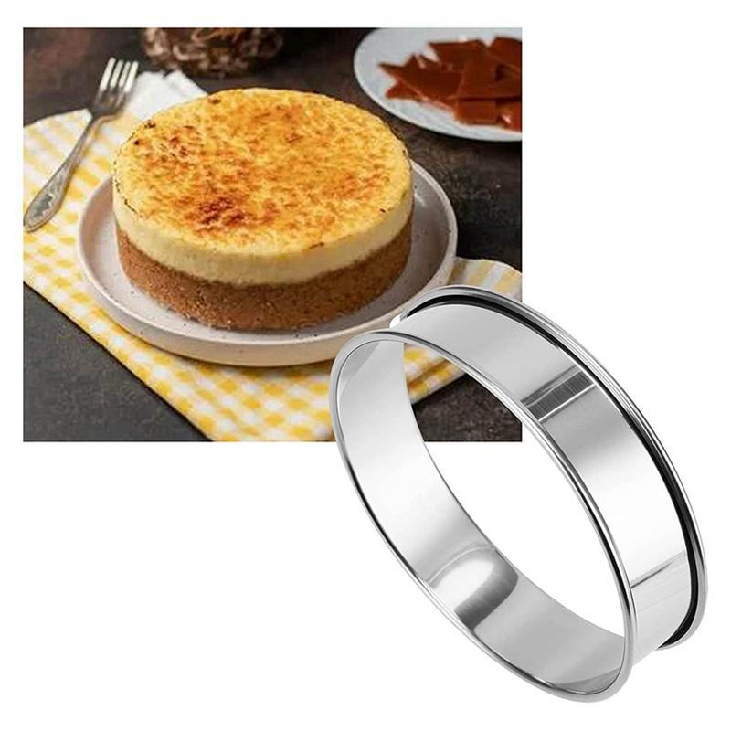ABWR-4 Inch Muffin Rings Crumpet Rings, 16Pcs Stainless Steel Muffin Rings Molds Double Rolled Tart Rings Round Tart Ring