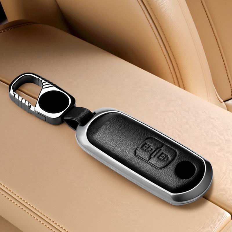 Metall Leder Auto Fernbedienung Schlüsselhülle Hülle Halter Schale Fob für Mazda 3 Axela CX-30 CX-5 CX-30 CX-50 CX70 CX90 6 CX-9 MX-5 Atenza