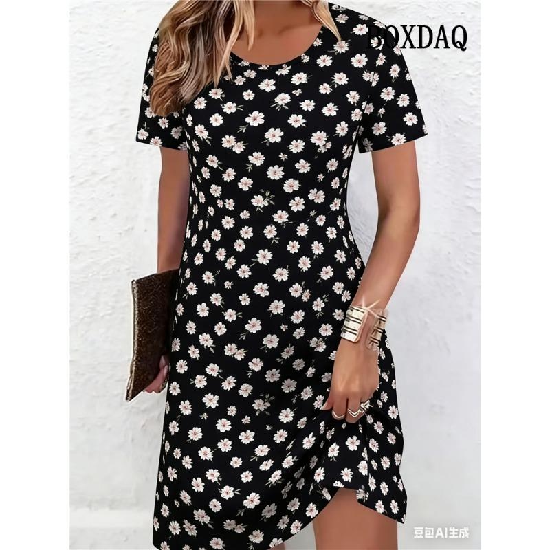 

Plus Size Women s Dresses Summer Fashion Tie Dye Striped Flowers 3D Printed Short Sleeve Dress Casual Loose Woman s Clothing 6XL 6XL