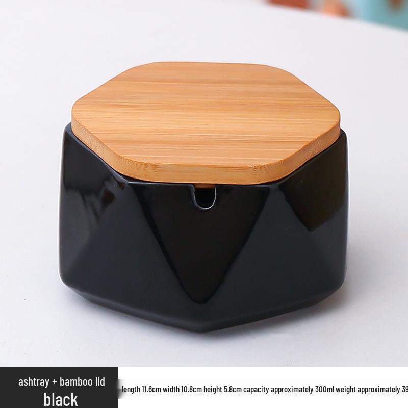 Скандинавская минималистичная шестиугольная керамическая пепельница с крышкой трендовый декор для дома и офиса One piece 1000₽