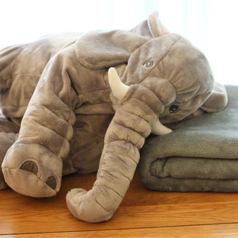 Soothing Elephant Plush Pillow Sleeping Doll Stuffed Animal Gray Elephant Soft Plush Toys