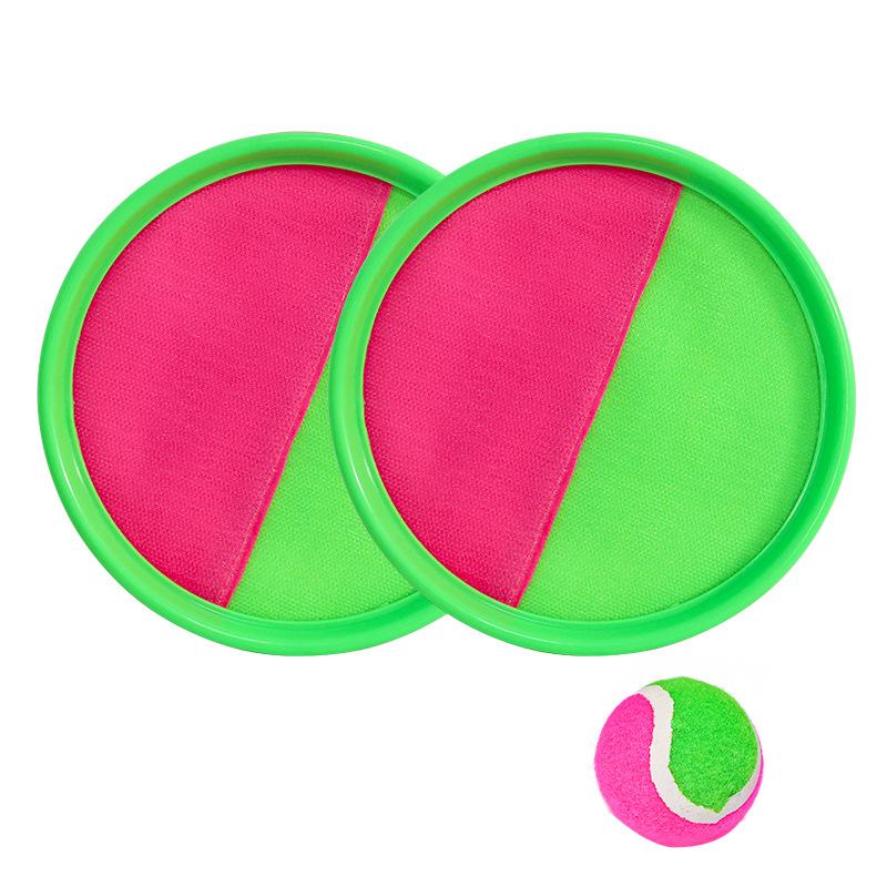 Family Outdoor Interactive Throwing Game Toy Toss And Catch Ball Game Set Kids Outdoor Sport Catching Paddle Sticky Target Ball Suction Racket 1set