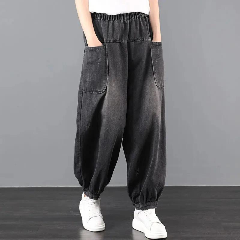 

Большие размеры с высокой талией женские шаровары длиной до щиколотки джинсы весенние мешковатые повседневные винтажные джинсовые брюки корейская мода Mom Vaqueros XXL