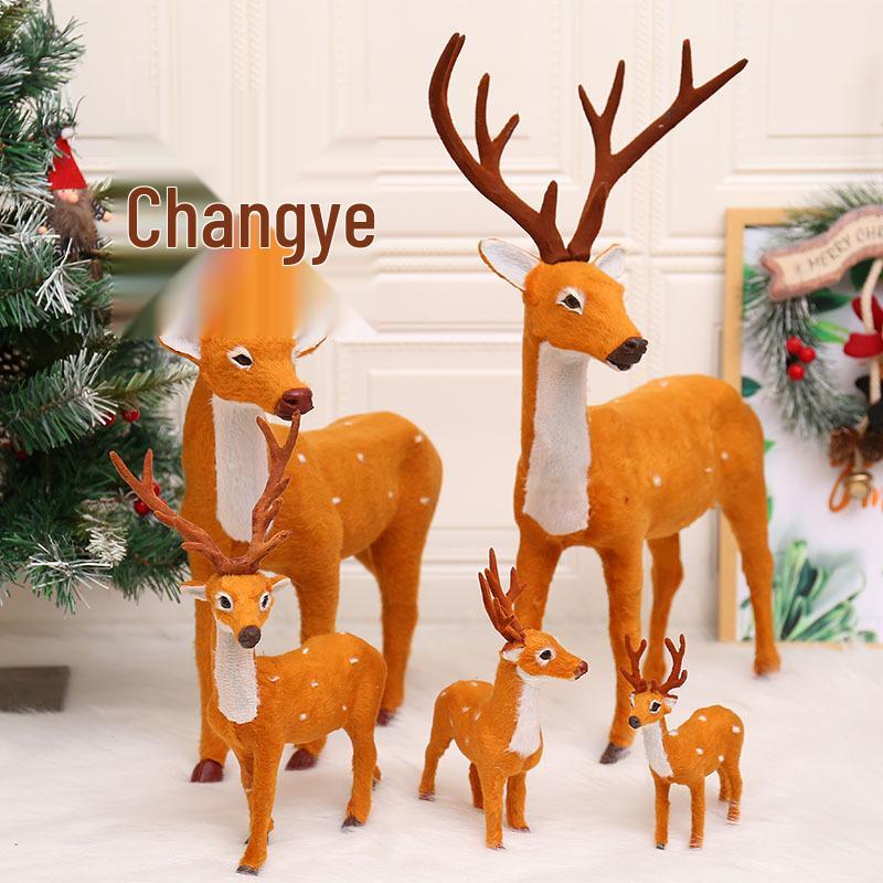 Fawn Sika Deer Christmas Ornaments - Small Decorative Reindeer Props