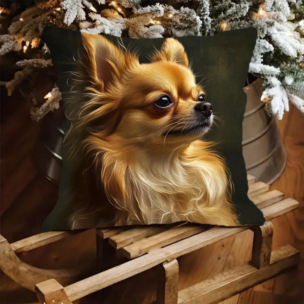 Double Sided Modern Chihuahua Dog Print Soft Throw Pillow Cover For Home Living Room And Sofa Bedroom Decoration