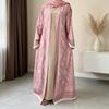 New Fashion Stretch Printed Cardigan Robe with Headscarf