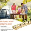 304 Stainless Steel 3 Grid Dip Tray Seasoning Sauce Seasoning Tray BBQ Restaurant Cutlery Hot Pot Seasoning Dish Dipping Dish