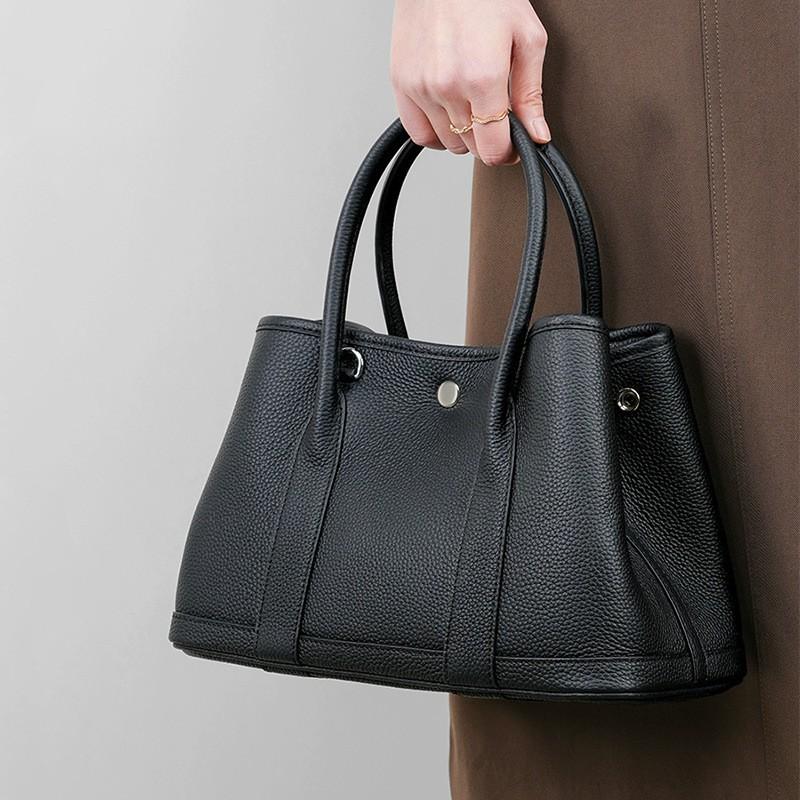 Togo Top-layer Cross-slung Cowhide Garden Bag Women's All-matching Simple Bucket Commuting Leather Large Portable Shoulder