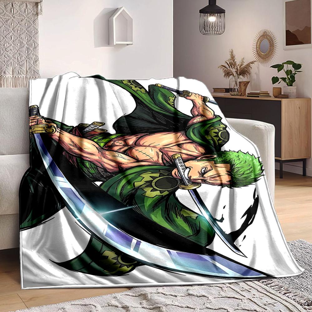 1Pc Green Warrior Swords Flannel Blanket, Soft And Comfortable, Casual Warm, Camping Travel, Christmas, Halloween Xmas Gift S1451