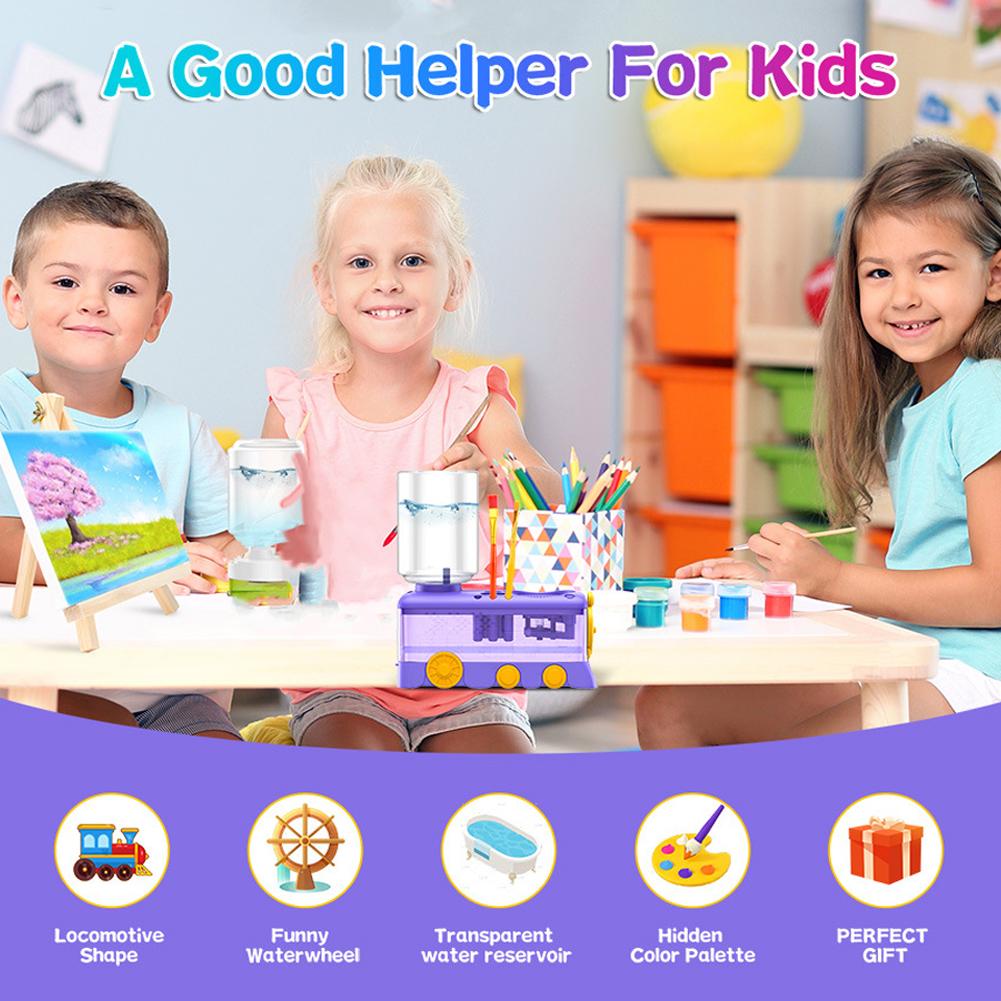 One-touch Automatic Cleaning Pen Brush Washer Large-capacity Improving Painting Efficiency Washer 360° Rotating Cleaning Washer