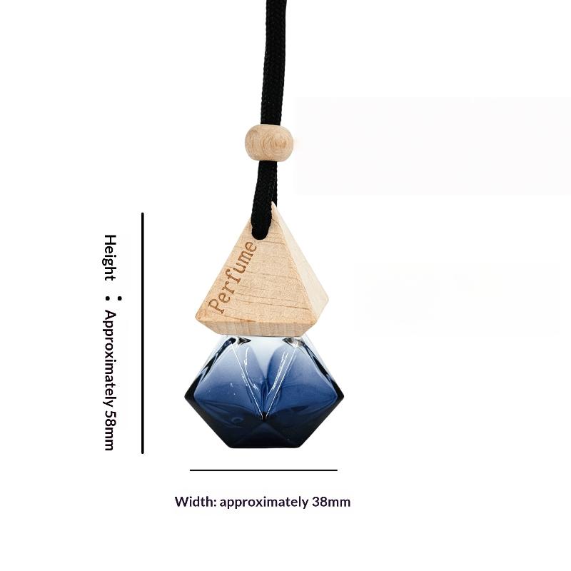 Empty Gradient Black Rhombus Glass Perfume Bottle 1Pcs Triangle Cover Portable Refillable Leakproof Vial for Women Daily Carry