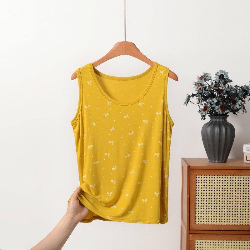 XL To 8XL Plus Size Modal O-Neck Tank Top Summer Women's Sleeveless Tops Bowknot Cami Vest Casual Loose Tees Base Layer Undershirt