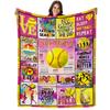 Softball Blanket, Fashion Softball Gifts for Girls Boys Teenagers, Super Soft Warm and Comfortable Throw Blanket for All Season