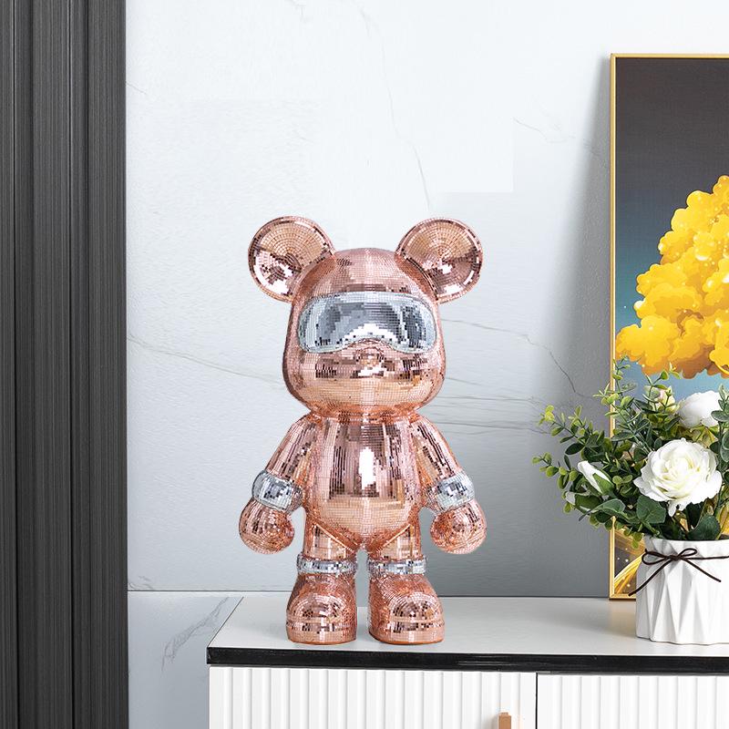 Creative BE@RBRICK TV Cabinet: Stylish Bear Floor Ornament with Piggy Bank Function, Simple Living Room Decor.