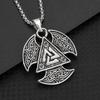 1 Stück Nordic Viking Stil Symbol Halskette mit Retro Muster Details Exquisites Nischen Dicke Kette Design Geeignet Party Dunkel